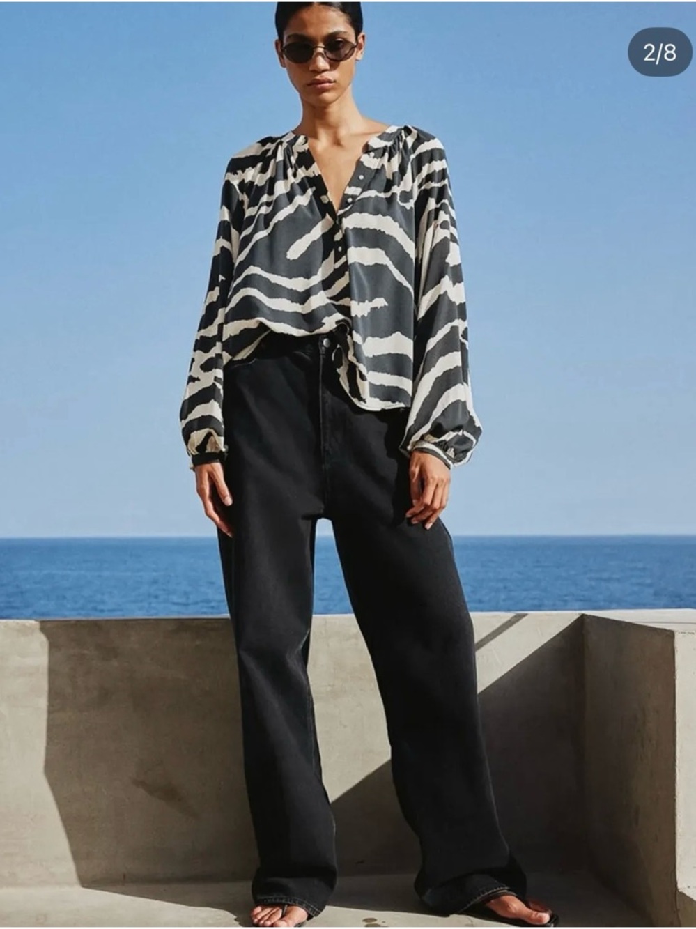 H&M Balloon-sleeved blouse Size S